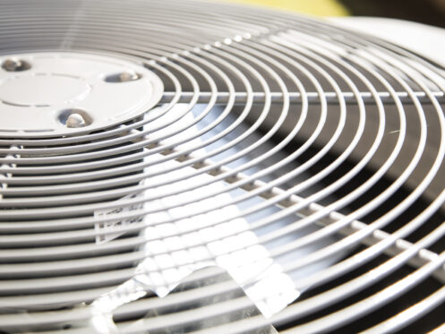Top view of air conditioner closeup